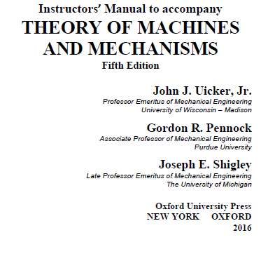 Solution Manual Theory of Machines and Mechanisms (5th edtion) - Pdf